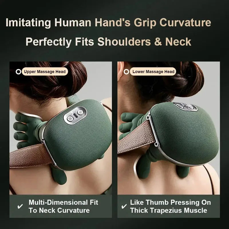 Neck Massager Cervical Pillow Shoulder Massager Trapezius Shiatsu Kneading Muscles Body Back Leg Massagers Pillow Relaxation